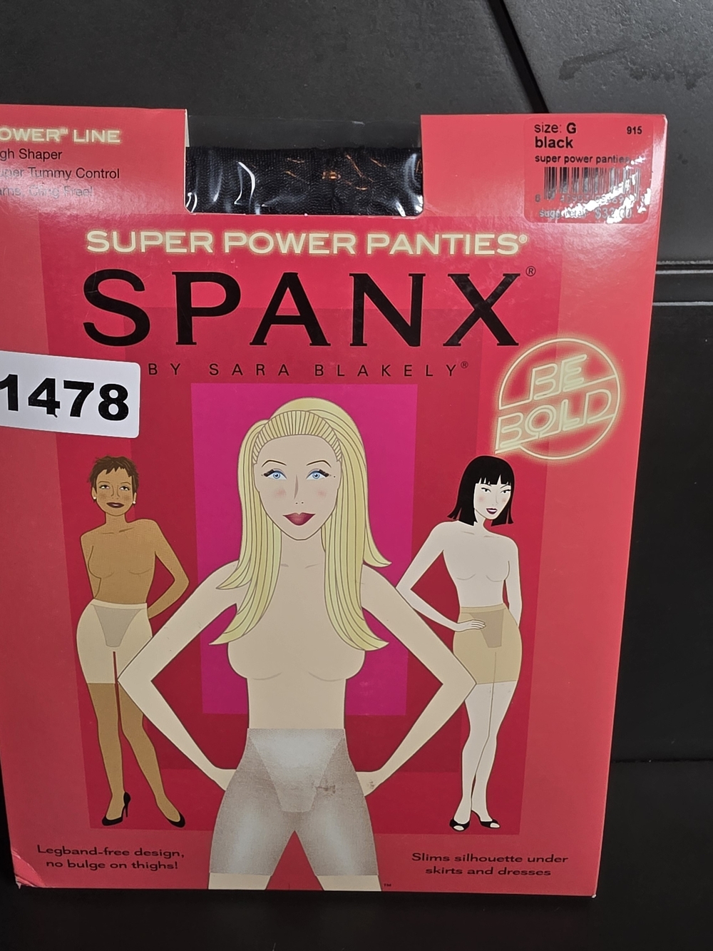 SPANX Black Super Power Panties Size G Mid Thigh Shaper Super Tummy Control